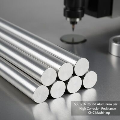 6061 T6 CNC Machining Diameter Besar Aluminium Bar Bulat Dengan Ketahanan Korosi Tinggi