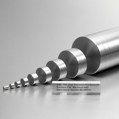 Batang Aluminium Padat 6082 T651 Dilunakkan Tegangan Mesin CNC Presisi dengan Toleransi Ketat h8/h9