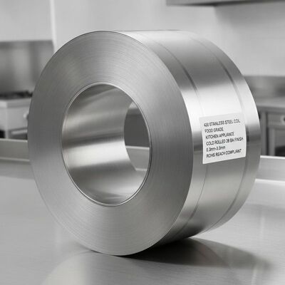 430 Koil baja tahan karat Food Grade RoHS REACH Compliant 0.3mm-3.0mm Ketebalan 2B BA Finish untuk peralatan dapur