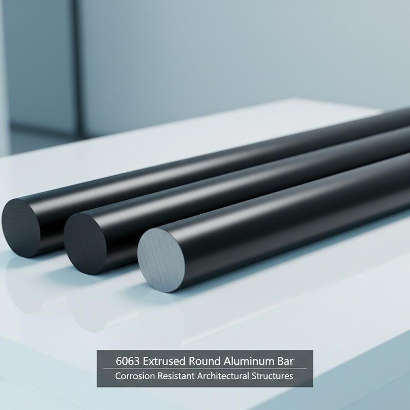 6063 Aluminium Surface Anodized Extruded Round Bar Stock Untuk Struktur Arsitektur Tahan Korosi
