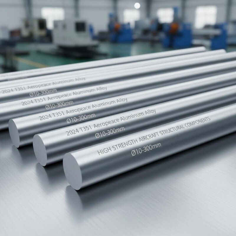2024 T351 Aerospace Aluminium Alloy Round Bar Kekuatan tinggi dengan toleransi diameter presisi dan ketahanan kelelahan yang sangat baik untuk komponen struktural pesawat