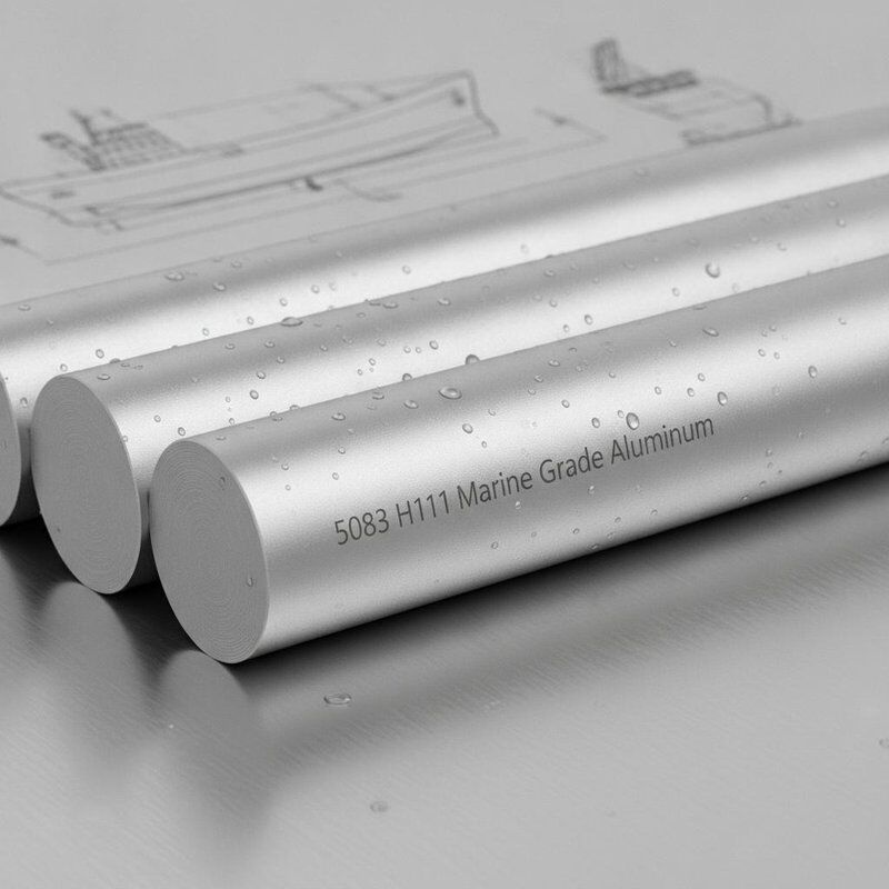 5083 H111 Bahan baku bar aluminium bulat tahan korosi air garam kelas laut untuk pembuatan kapal
