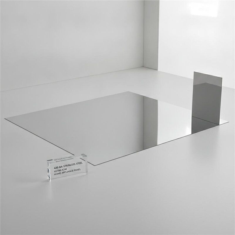 430 BA Lembar stainless steel dengan BA Finish 0.3-1.0mm Ketebalan dan 1000x2000mm Ukuran untuk panel peralatan rumah tangga