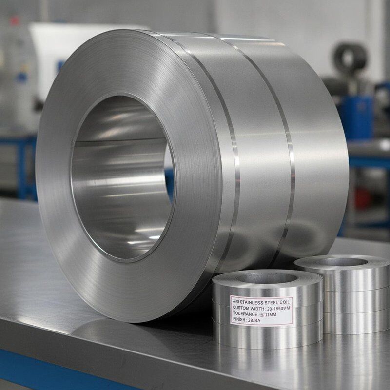 Kumparan Baja Tahan Karat 430 dengan Lebar Kustom 20mm-1500mm, Toleransi ±0.05mm, dan Tepi Potongan Bebas Gerinda