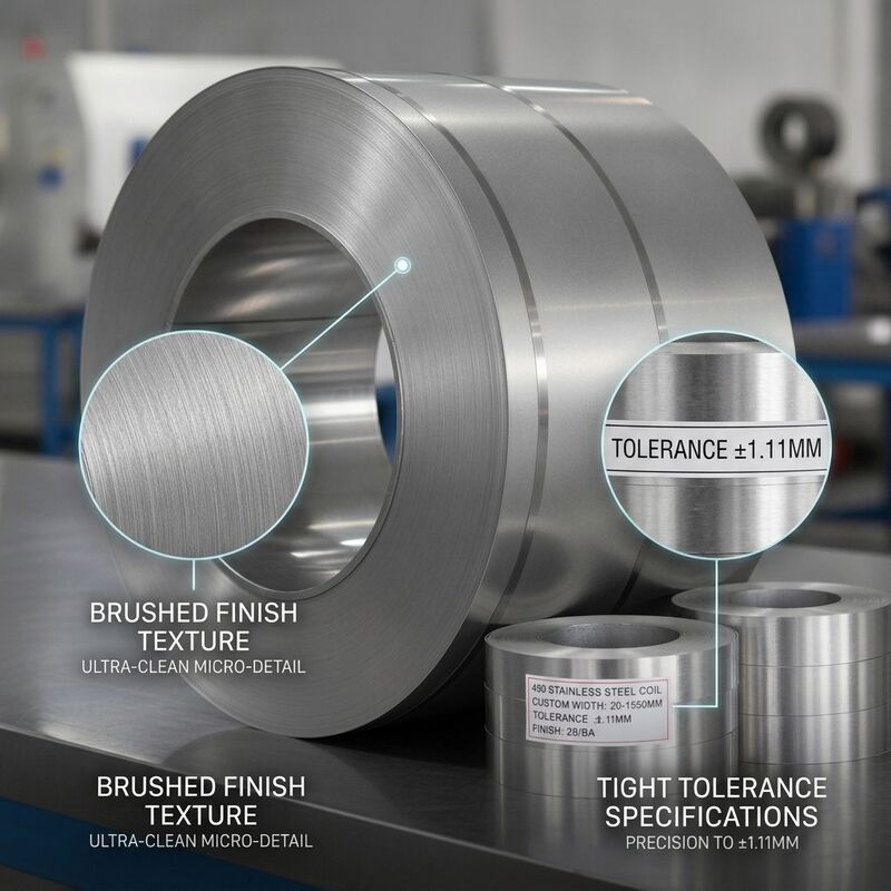 Kumparan Baja Tahan Karat Grade 430 untuk Deep Drawing dengan Finishing BA 2B untuk Drum Mesin Cuci dengan Ketebalan 0,5mm-2,5mm